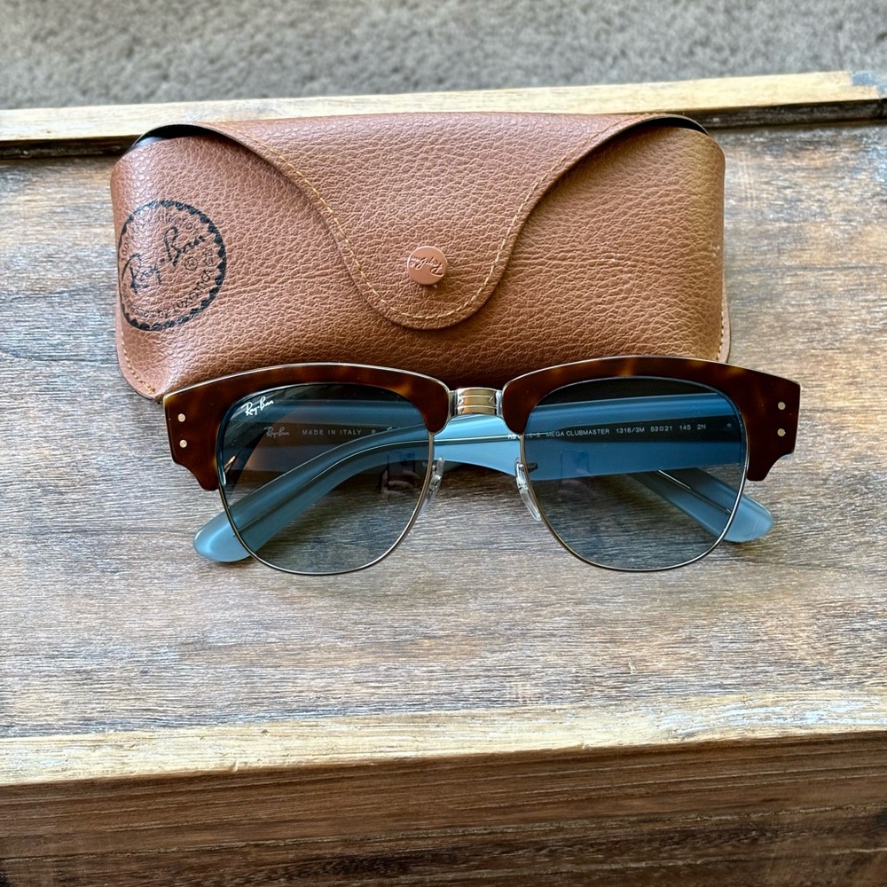 Ray-Ban Brown Frame and Blue Lens Sunglasses